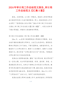2024年审计局工作总结范文报告_审计局工作总结范文【汇集5篇】
