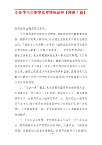 组织生活会制度落实情况范例【精选5篇】