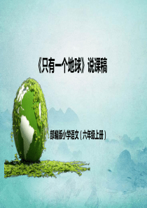 六年级上册《只有一个地球》说课课件