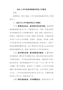 2024上半年民政领域意识形态工作报告