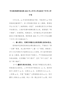 市自然资源和规划局2024年上半年工作总结及下半年工作计划