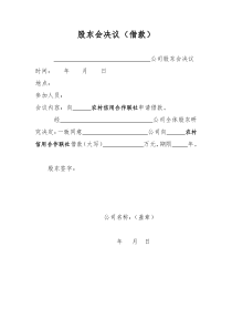 股东会决议(借款)