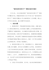 落实政府过紧日子领域自查自纠报告