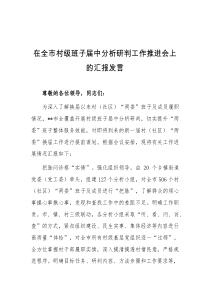 (领导发言)在全市村级班子届中分析研判工作推进会上的汇报发言