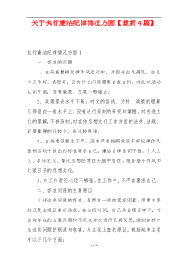 关于执行廉洁纪律情况方面【最新4篇】