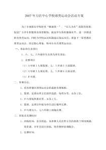 年球类运动会活动方案