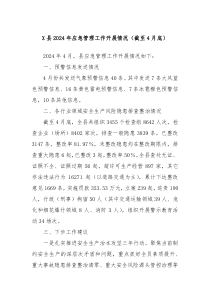 X县2024年应急管理工作开展情况截至4月底
