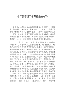 县干部培训工作典型经验材料