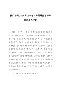 县公管局2024年上半年工作总结暨下半年重点工作计划