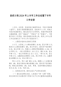 县统计局2024年上半年工作总结暨下半年工作安排