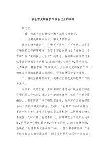 (讲话材料)在全市文物保护工作会议上的讲话