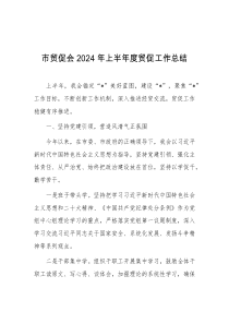 市贸促会2024年上半年度贸促工作总结
