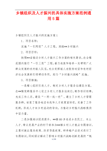 乡镇组织及人才振兴的具体实施方案范例通用5篇
