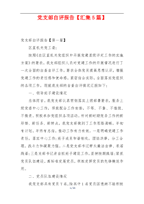 党支部自评报告【汇集5篇】