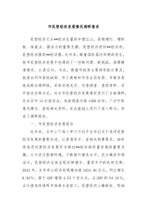 市民营经济发展情况调研报告