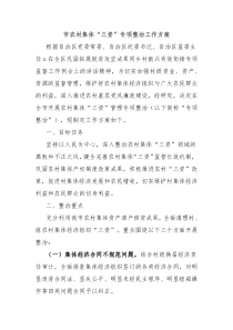 市农村集体三资专项整治工作方案