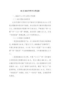 XX乡2024年年中工作总结