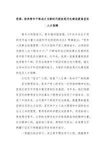 党课培养青年干部成才为新时代税收现代化建设提高坚实人才保障