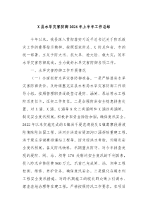 X县水旱灾害防御2024年上半年工作总结
