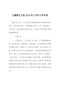 卫健委办公室2024年上半年工作总结