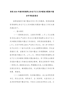 高校2024年教育领域群众身边不正之风和腐败问题集中整治专项检查报告
