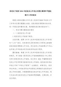 某局关于做好2024年度政务公开突出问题及薄弱环节整改提升工作的报告