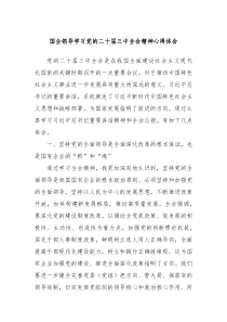 国企领导学习党的二十届三中全会精神心得体会