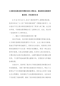 X县绿色低碳发展专题培训班心得体会推动绿色低碳高质量发展共创美好未来
