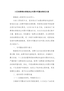 X区消费维权领域突出问题专项整治情况汇报