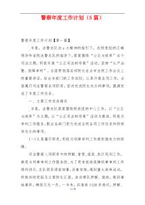 警察年度工作计划（5篇）