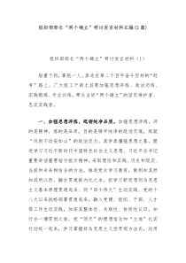 2篇组织部部长两个确立研讨发言材料汇编