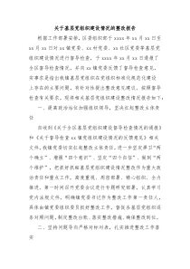 关于基层党组织建设情况的整改报告
