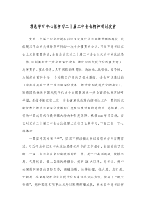 (领导发言)理论学习中心组学习二十届三中全会精神研讨发言