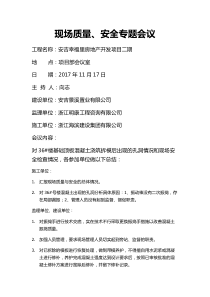 现场安全质量专题会议