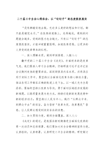 二十届三中全会心得体会以钉钉子的态度狠抓落实