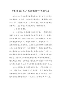市商务局2024年上半年工作总结和下半年工作计划