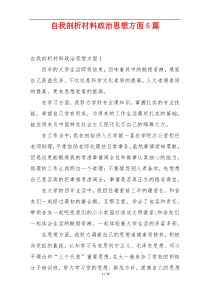 自我剖析材料政治思想方面5篇