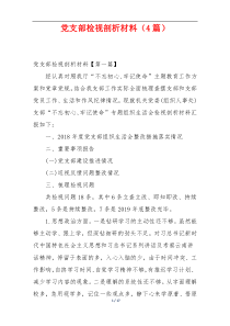 党支部检视剖析材料（4篇）