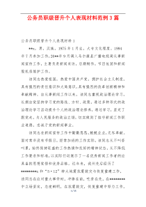 公务员职级晋升个人表现材料范例3篇