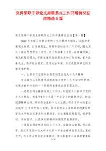 党员领导干部党支部联系点工作开展情况总结精选5篇