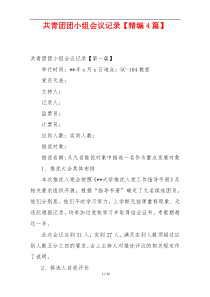 共青团团小组会议记录【精编4篇】