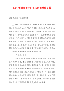 2024集团班子述职报告范例精编3篇