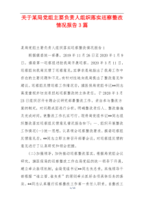 关于某局党组主要负责人组织落实巡察整改情况报告3篇
