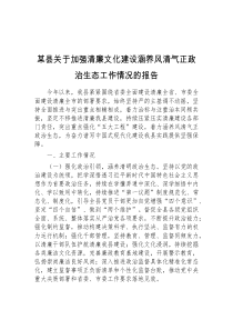 某县关于加强清廉文化建设涵养风清气正政治生态工作情况的报告