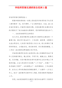 学校师资情况调研报告范例3篇