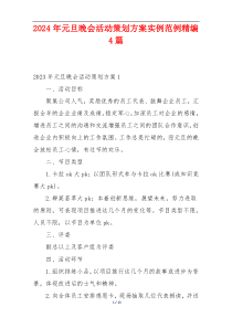 2024年元旦晚会活动策划方案实例范例精编4篇