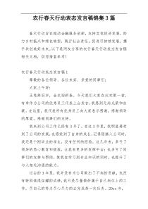农行春天行动表态发言稿锦集3篇