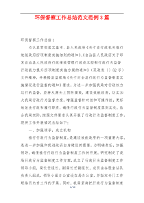 环保督察工作总结范文范例3篇