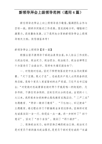 新领导拜会上级领导范例（通用4篇）