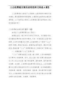 三公经费超支情况说明范例【热选4篇】